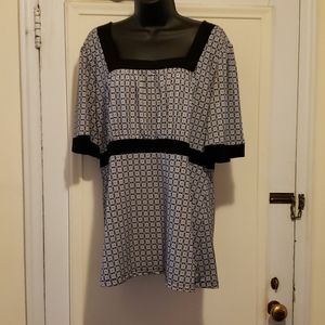 east5th Black & White Print Knit Top - XL